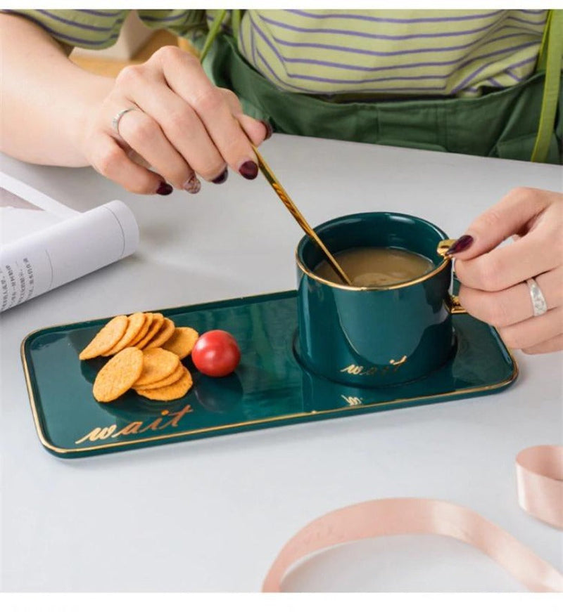 Nordic Gold Plated Ceramic Coffee Set - waseeh.com