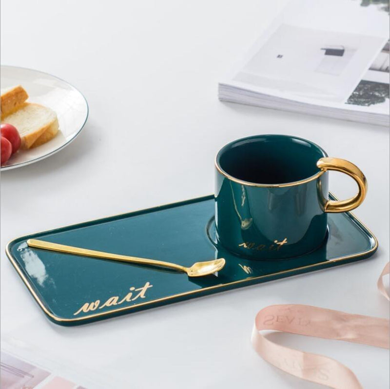 Nordic Gold Plated Ceramic Coffee Set - waseeh.com