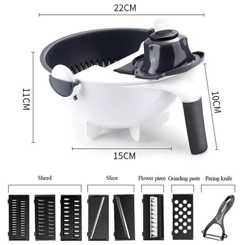 Rotary Vegetable Cutter with Drainer - waseeh.com