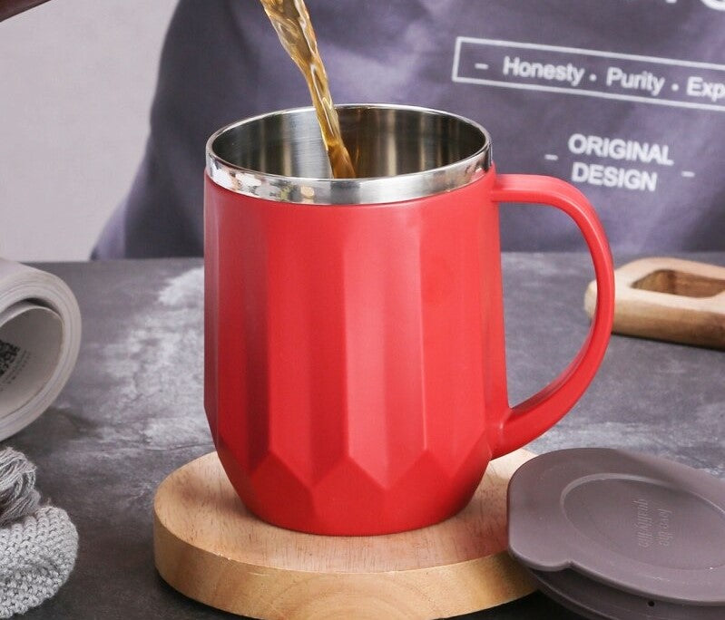 Diamond Cut Wide Lines Insulated Mug - waseeh.com