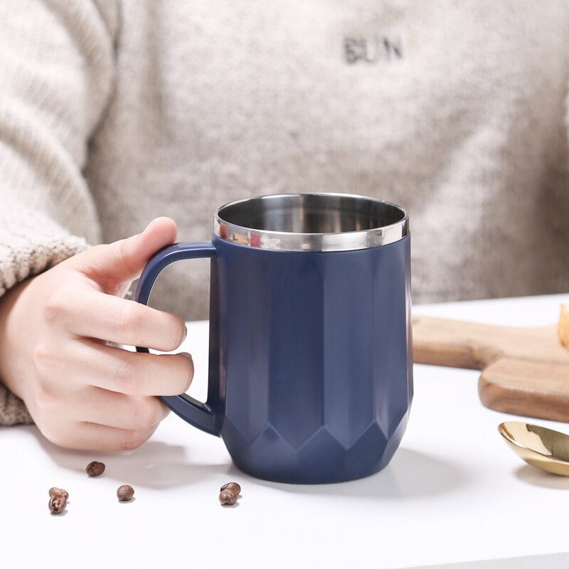 Diamond Cut Wide Lines Insulated Mug - waseeh.com