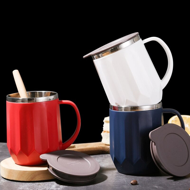 Diamond Cut Wide Lines Insulated Mug - waseeh.com