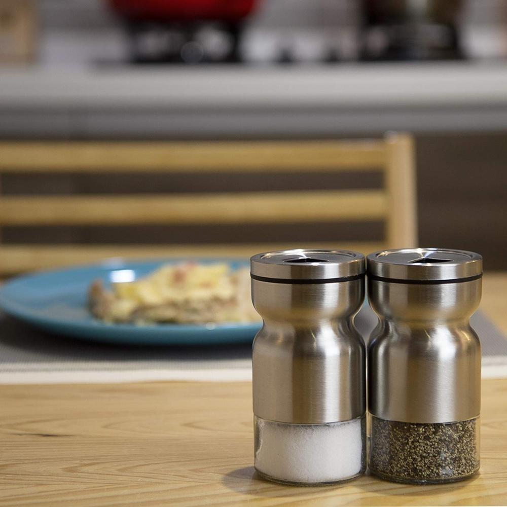 Home Puff Metal Spice Bottle with Stand 130mL, Set of 2 - waseeh.com