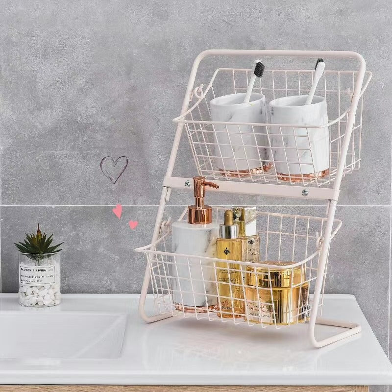 Dazzled Metal Storage Organizer Basket - waseeh.com