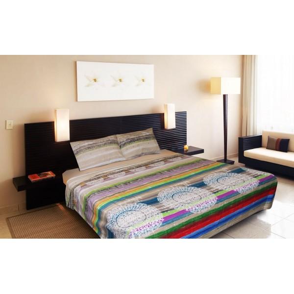 Percale Cotton Double Bed Sheet With 2 Pillow Cases -pr007 - waseeh.com