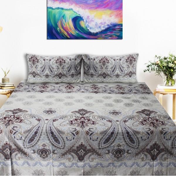 Export Quality Bed Sheet - White Arabesque - waseeh.com