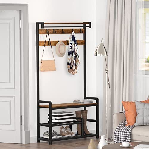 Mr. IronStone Entryway Living Lounge Bedroom Coat Hanging Shoes Organizer Storage Rack - waseeh.com