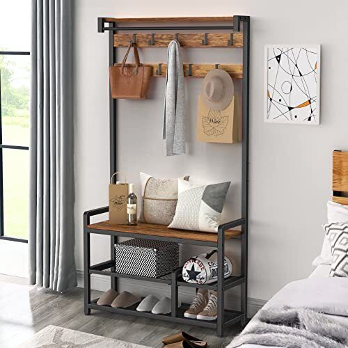 Mr. IronStone Entryway Living Lounge Bedroom Coat Hanging Shoes Organizer Storage Rack - waseeh.com