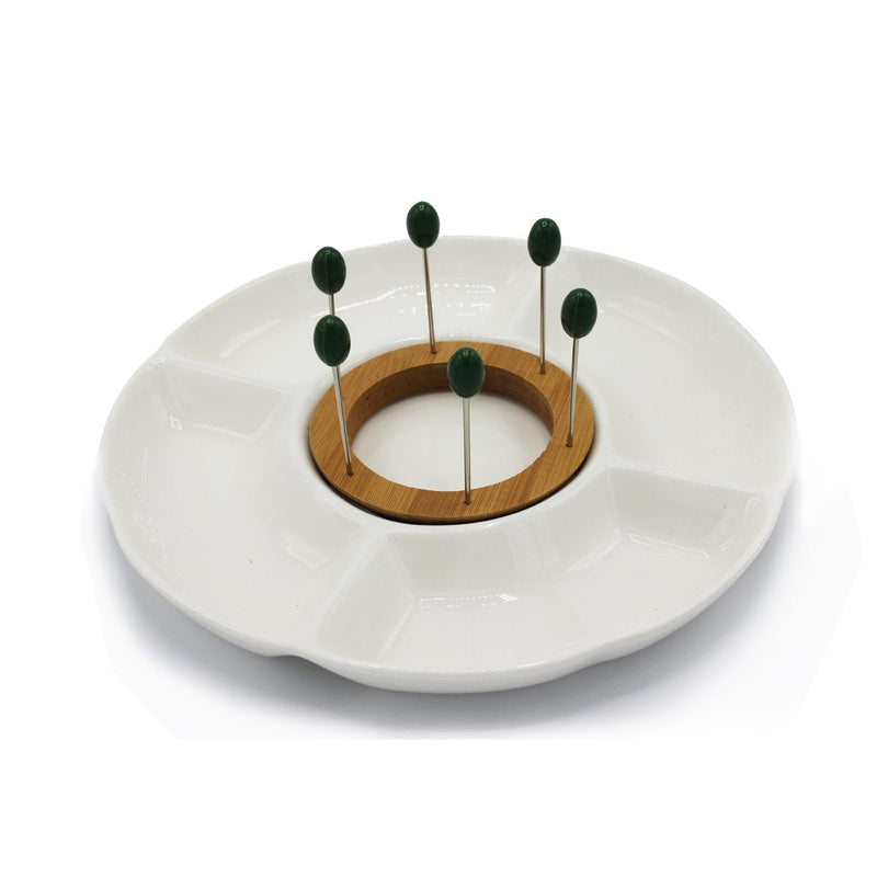 Snack Plate with 6 Forks - waseeh.com