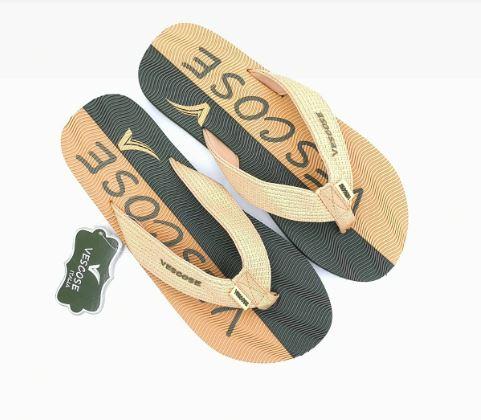 Vescose - Flip Flops - Green and Beige Lined - waseeh.com