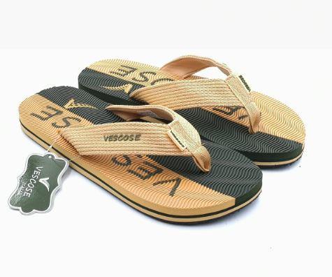 Vescose - Flip Flops - Green and Beige Lined - waseeh.com