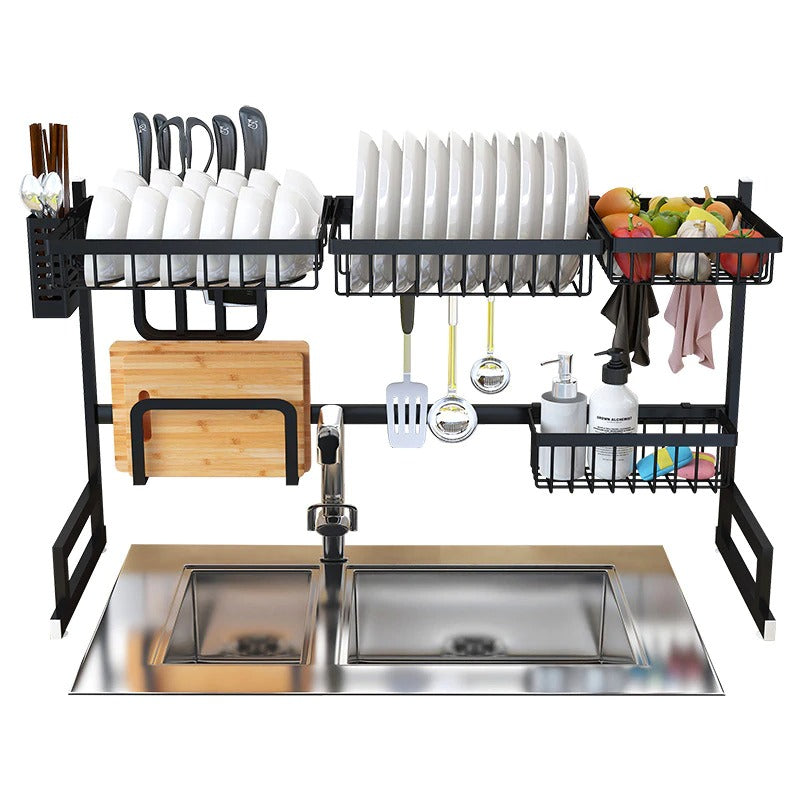 Kitchen Space Stainless Steel Dish Drying Rack (Black) - waseeh.com