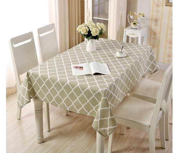 Table Cover Duck Cotton - Gray Geometric - waseeh.com