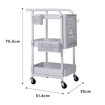 Rolling Utility Kitchen Cart Trolley (3-Tier) - waseeh.com