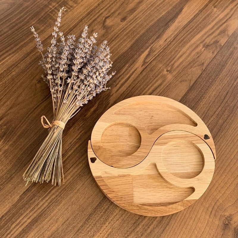 Yin Yang Snack Wooden Tray Platter