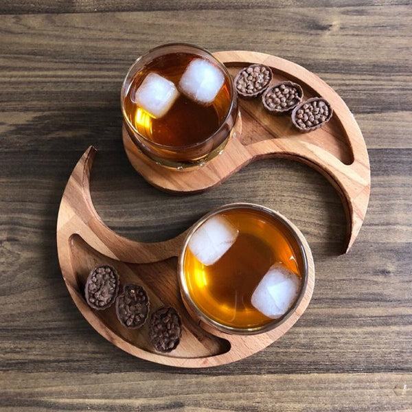 Yin Yang Snack Wooden Tray Platter