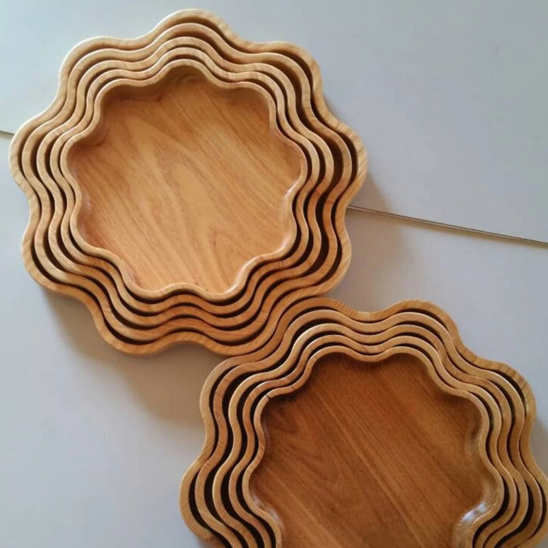 Star Serving Wooden Tray Platter (Pack of 3)