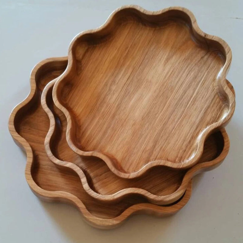 Star Serving Wooden Tray Platter (Pack of 3)