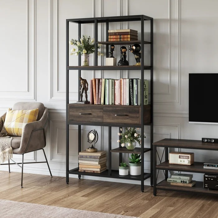 Eckles Lounge Living Room Storage Organizer Bookcase Rack Decor - waseeh.com